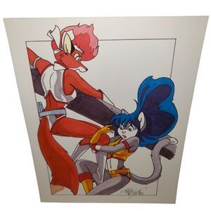 Shey and Cherry The Furry Pair Character Drawing Terrie Smith Art '01 Little Paw